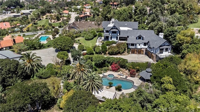 7008 Hawarden Dr, Riverside, CA 92506 - aerial view of property and surrounding area featuring a pool area