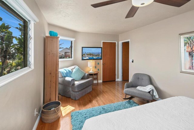 1855 Rubenstein Dr, Cardiff By The Sea, CA 92007 - bedroom with wood finished floors, baseboards, and ceiling fan