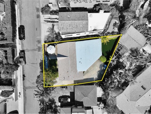 1855 Rubenstein Dr, Cardiff By The Sea, CA 92007 - aerial view of property's location featuring property boundaries highlighted