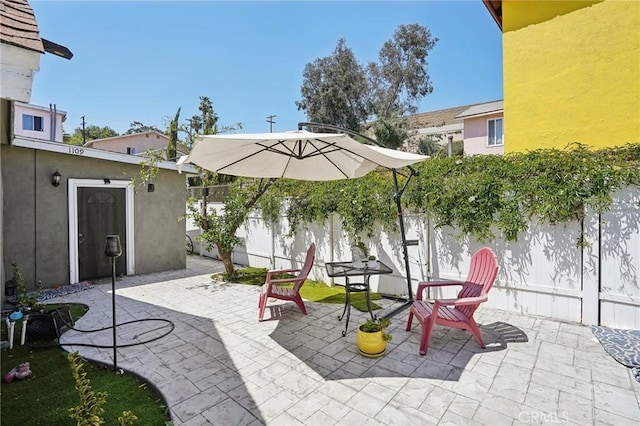 1109 S Dacotah St, Los Angeles, CA 90023 - view of patio with a fenced backyard