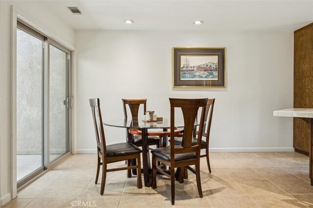 1334 Tourney Hill Ln Unit 61, Nipomo, CA 93444 - dining area featuring light tile patterned floors, recessed lighting, and baseboards
