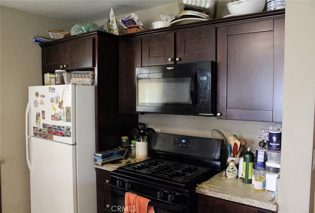 975 E Citrus St, Riverside, CA 92507 - kitchen with black appliances, dark brown cabinetry, and light countertops