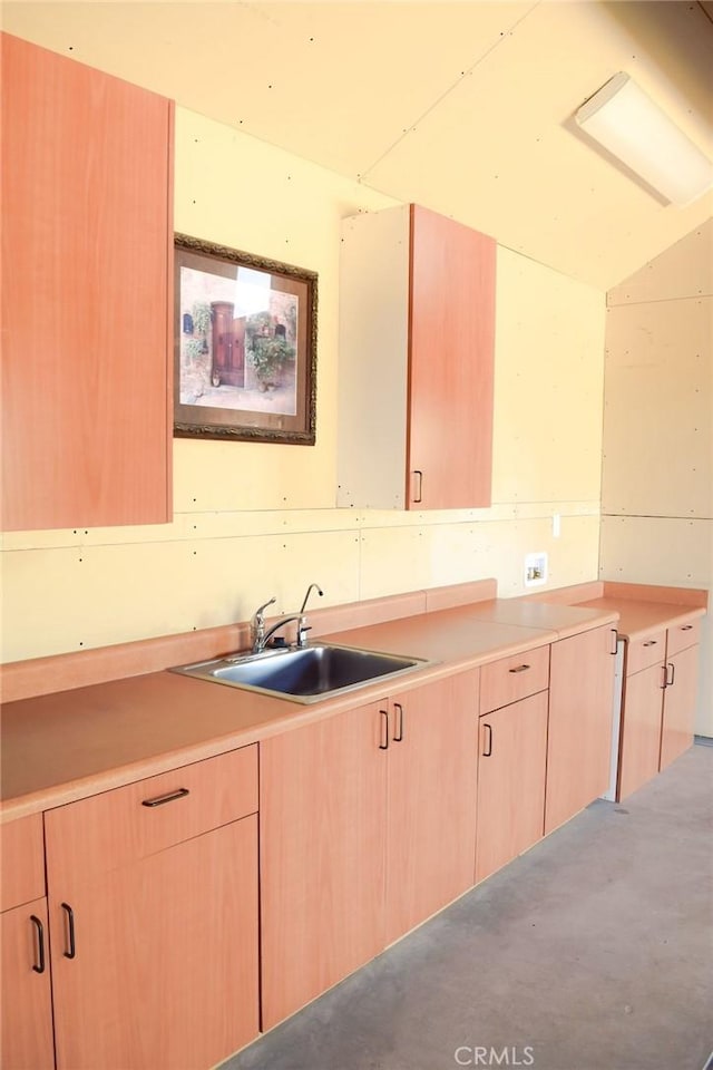 5 W 12th St, Paso Robles, CA 93446 - kitchen featuring a sink, light brown cabinetry, and light countertops