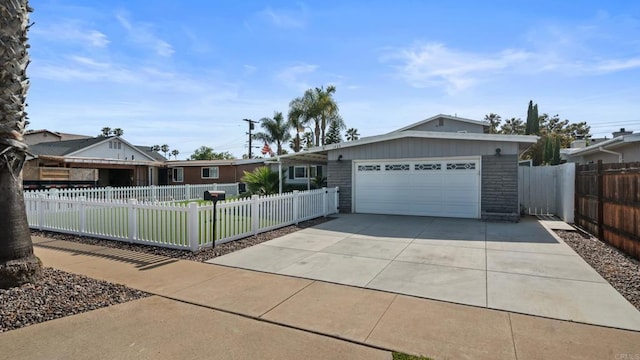 1420 E Ln, Imperial Beach, CA 91932 - ranch-style house with concrete driveway, an attached garage, and a fenced front yard