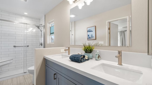 1420 E Ln, Imperial Beach, CA 91932 - full bathroom with toilet, double vanity, and a shower stall