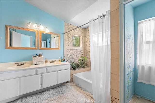 23633 Breezy Meadow Ct, Moreno Valley, CA 92557 - bathroom with double vanity and a tub to relax in