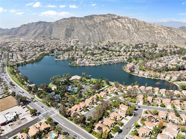 23633 Breezy Meadow Ct, Moreno Valley, CA 92557 - aerial overview of property's location featuring a water and mountain view and nearby suburban area