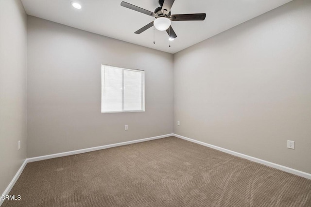 40719 E 171st St E, Lake Los Angeles, CA 93535 - carpeted spare room featuring ceiling fan, baseboards, and recessed lighting