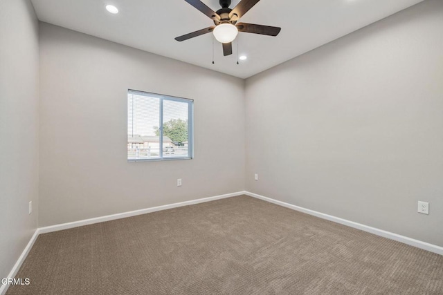 40719 E 171st St E, Lake Los Angeles, CA 93535 - carpeted spare room featuring ceiling fan, baseboards, and recessed lighting