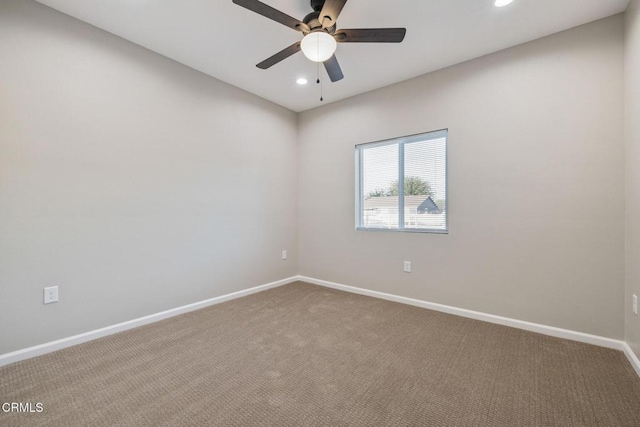 40719 E 171st St E, Lake Los Angeles, CA 93535 - spare room featuring carpet flooring, baseboards, a ceiling fan, and recessed lighting