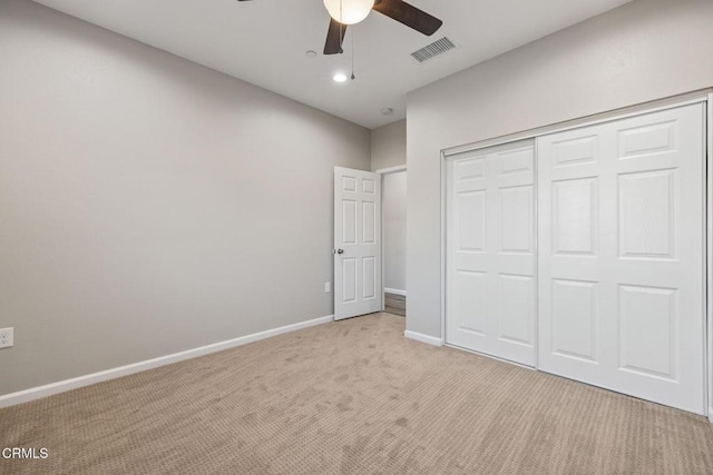 40719 E 171st St E, Lake Los Angeles, CA 93535 - unfurnished bedroom with carpet flooring, a closet, baseboards, and a ceiling fan