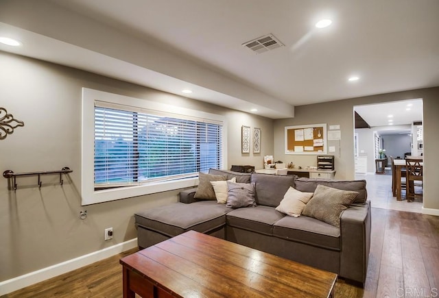 2444 Via Dieguenos, Alpine, CA 91901 - living area with recessed lighting, wood finished floors, and baseboards