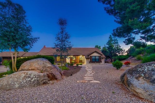 2444 Via Dieguenos, Alpine, CA 91901 - view of front of home with a tile roof