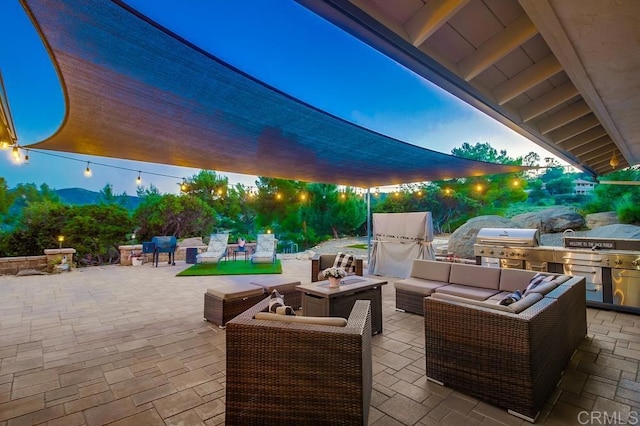2444 Via Dieguenos, Alpine, CA 91901 - view of patio / terrace with an outdoor living space with a fire pit, area for grilling, and an outdoor kitchen