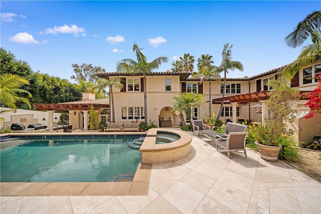 1502 Paseo La Cresta, Palos Verdes Estates, CA 90274 - view of pool with a pergola, a patio area, and a pool with connected hot tub
