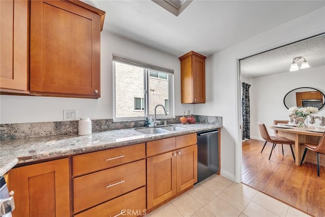 109 N Nicholson Ave Unit A, Monterey Park, CA 91755 - kitchen with dishwasher, a sink, and brown cabinets