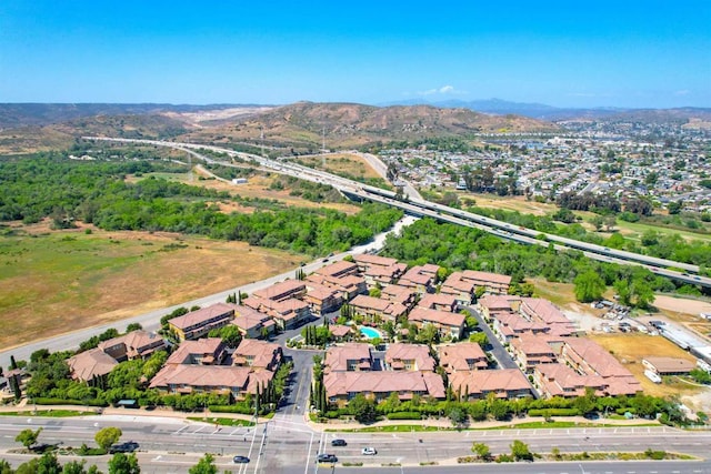 178 Via Montisi, Santee, CA 92071 - aerial overview of property's location featuring nearby suburban area and a mountainous background