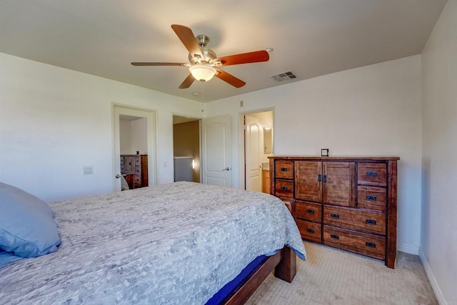 178 Via Montisi, Santee, CA 92071 - bedroom featuring light carpet, baseboards, and a ceiling fan