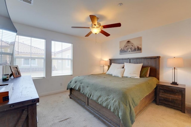 178 Via Montisi, Santee, CA 92071 - bedroom featuring light carpet, baseboards, and a ceiling fan