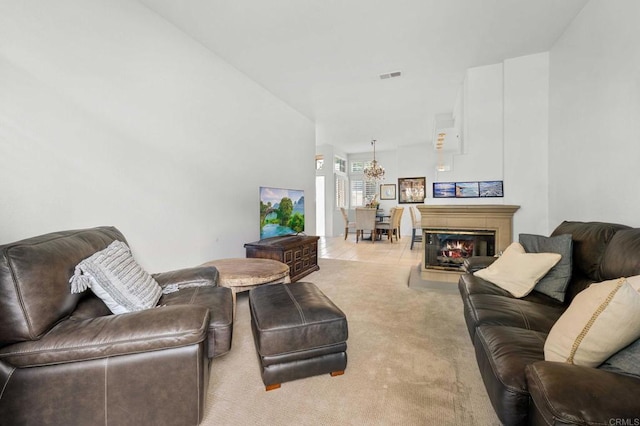 16054 Circa De Lindo, Rancho Santa Fe, CA 92091 - living room featuring light carpet and a chandelier