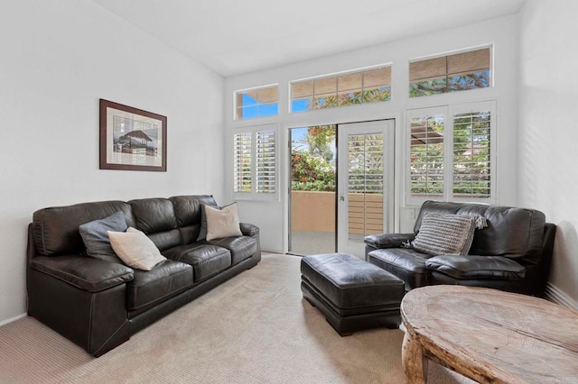 16054 Circa De Lindo, Rancho Santa Fe, CA 92091 - living area featuring light carpet, healthy amount of natural light, and baseboards