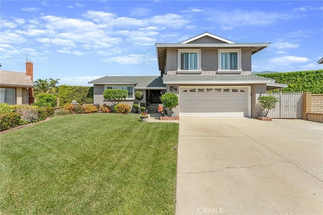view of front facade featuring a garage, stucco siding, concrete driveway, and roof with shingles