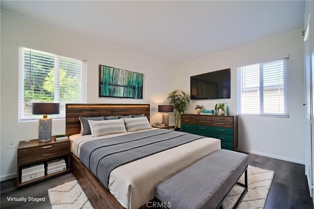 214 E Marshall Blvd, San Bernardino, CA 92404 - bedroom featuring wood finished floors and ornamental molding