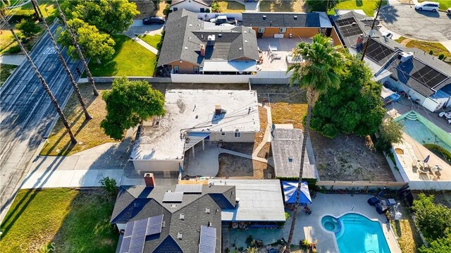 214 E Marshall Blvd, San Bernardino, CA 92404 - aerial view of residential area featuring a pool