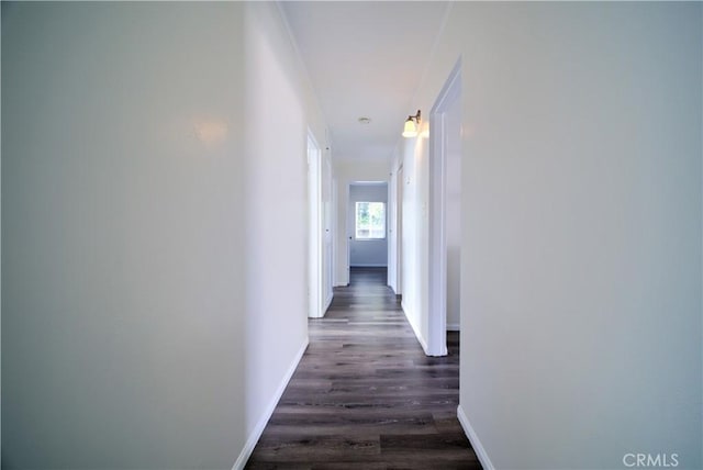214 E Marshall Blvd, San Bernardino, CA 92404 - corridor featuring baseboards and dark wood-type flooring