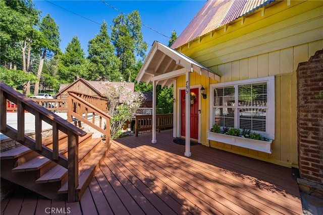795 Glen View Ln, Twin Peaks, CA 92391 - view of wooden terrace