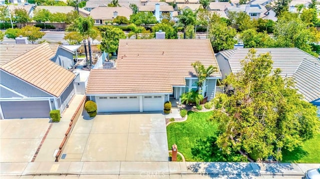 aerial perspective of suburban area