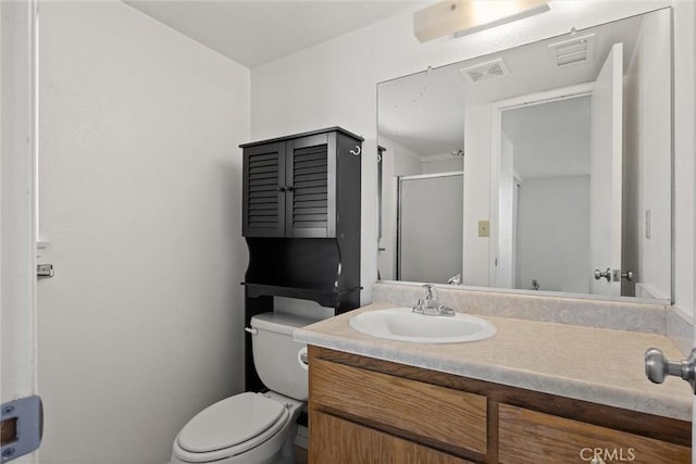 6383 Harvey Rd, Paradise, CA 95969 - full bathroom with a stall shower, vanity, and toilet