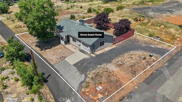 6383 Harvey Rd, Paradise, CA 95969 - view from above of property with property parcel outlined
