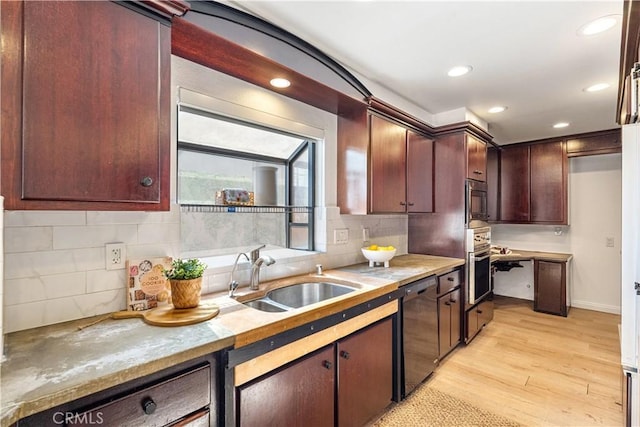 4286 W 182nd St Unit A, Torrance, CA 90504 - kitchen with a sink, stainless steel appliances, light wood-style flooring, recessed lighting, and tasteful backsplash