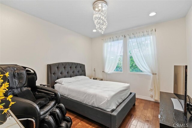 15561 Jasmine Pl, Tustin, CA 92782 - bedroom featuring hardwood / wood-style flooring and recessed lighting