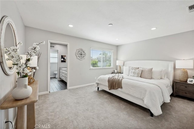 1530 N Grove St, Redlands, CA 92374 - carpeted bedroom featuring baseboards, recessed lighting, and connected bathroom