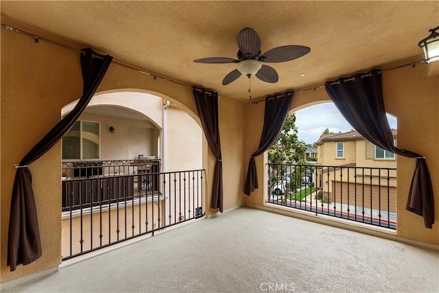 20304 Estuary Ln, Newport Beach, CA 92660 - view of patio featuring a balcony and ceiling fan