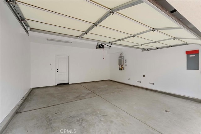 20304 Estuary Ln, Newport Beach, CA 92660 - garage featuring electric panel, a garage door opener, and baseboards