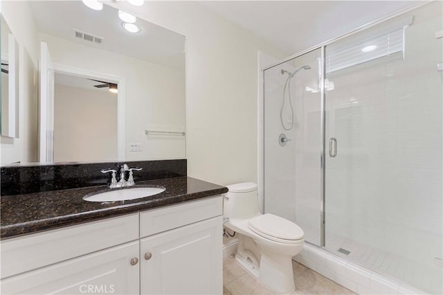 20304 Estuary Ln, Newport Beach, CA 92660 - full bathroom featuring toilet, a shower stall, vanity, and tile patterned flooring