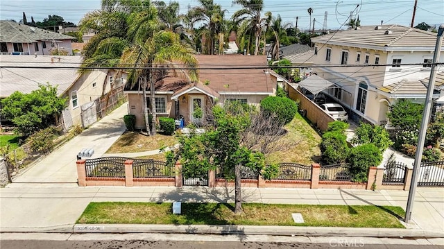aerial view of residential area