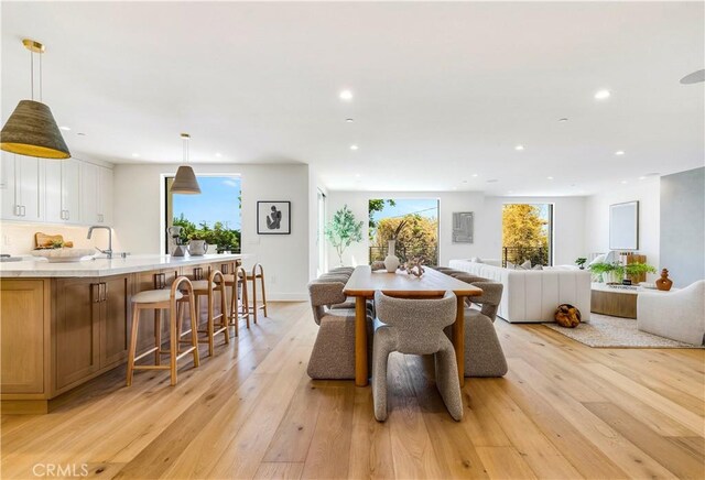 1759 Glenneyre St, Laguna Beach, CA 92651 - dining room featuring light wood-type flooring and recessed lighting