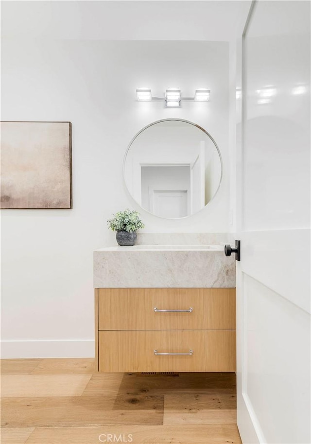 1759 Glenneyre St, Laguna Beach, CA 92651 - bathroom with wood finished floors and vanity