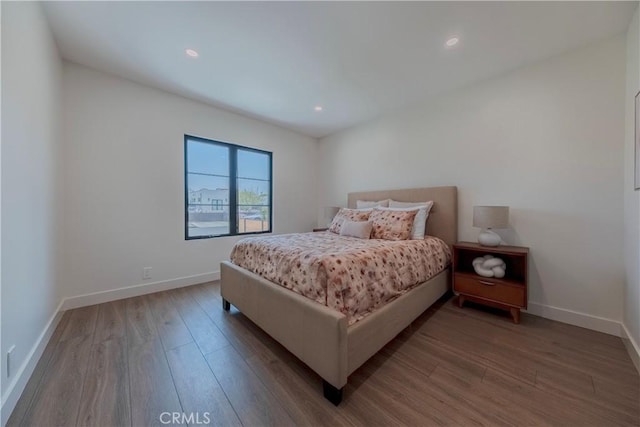 3448 Ferncroft Rd, Los Angeles, CA 90039 - bedroom with wood finished floors, baseboards, and recessed lighting