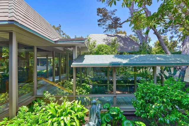 567 Gage Ln, San Diego, CA 92106 - view of yard with a sunroom and a wooden deck