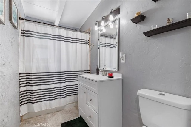 38868 Yucca Tree St, Palmdale, CA 93551 - bathroom featuring vanity, toilet, and a shower with curtain