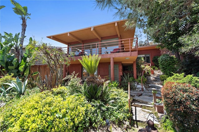 28751 Top Of The World Dr, Laguna Beach, CA 92651 - rear view of property featuring a balcony and stucco siding