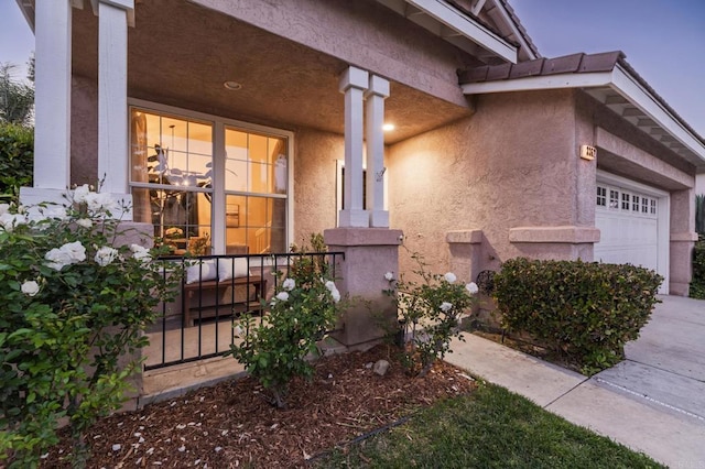 3362 Edgeview, San Marcos, CA 92078 - doorway to property with an attached garage and a porch