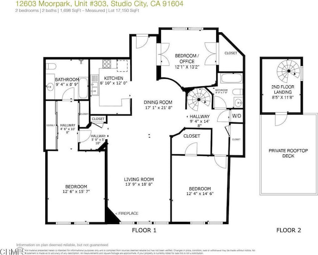 12603 Moorpark St Unit 303, Studio City, CA 91604 - floor plan / room layout