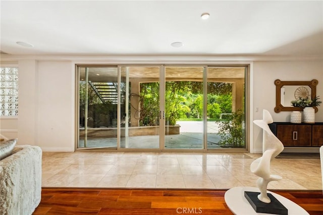 3336 Villa Mesa Rd, Pasadena, CA 91107 - entryway with plenty of natural light, baseboards, and tile patterned floors