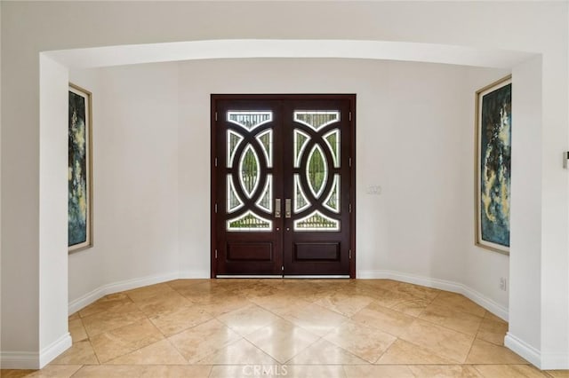 3336 Villa Mesa Rd, Pasadena, CA 91107 - foyer featuring baseboards and french doors